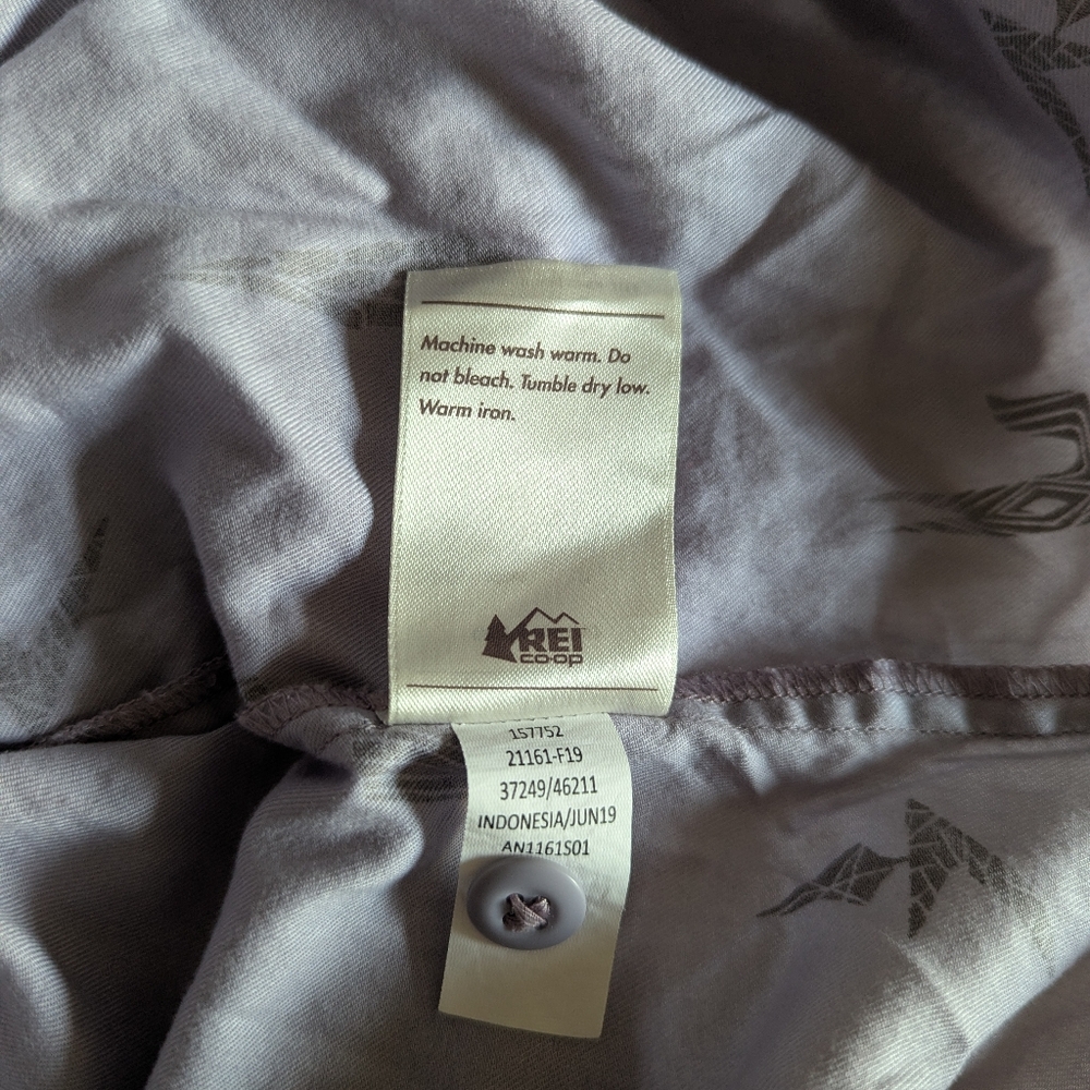 Cooperative Lavender Button Down Shirt with Black Patterns - Picture 5 of 7